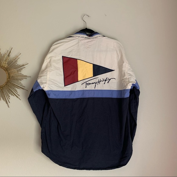 Tommy Hilfiger Vintage Color Block Button Down L - Picture 7 of 9